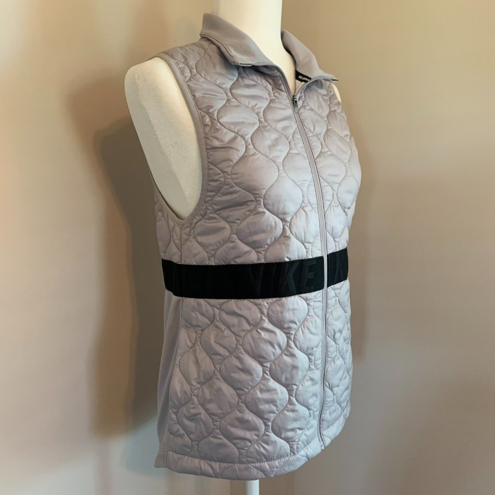 SOLD!  Nike Aerolayer Black Gray Running Vest Gilet Quilted Logo - Picture 3 of 12